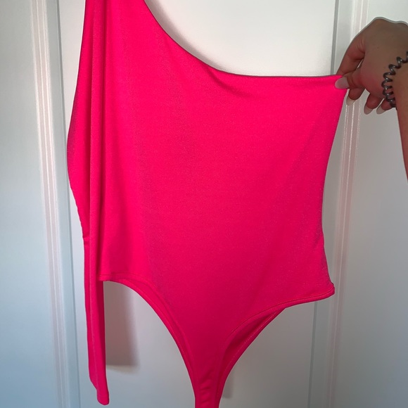 NAKED WARDROBE Side Piece Bodysuit - Hot Pink sz.L - Picture 3 of 3